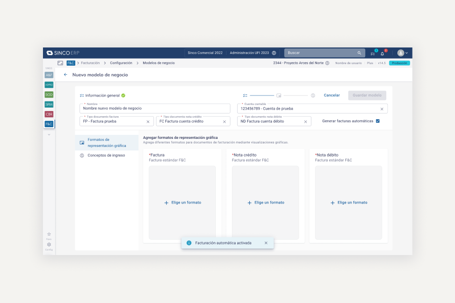 Step 1 of the creation flow: general information
